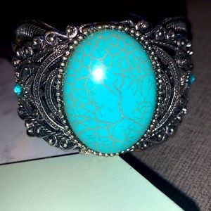 Turquoise Mexican handmade thick bracelet